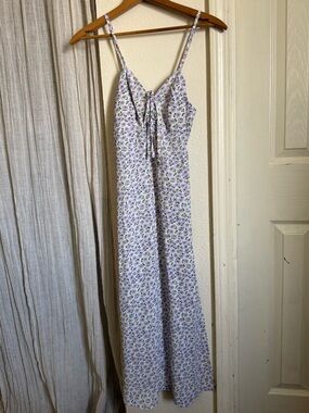 Floral Lavender Spaghetti-Strap Dress